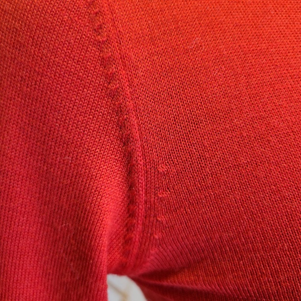 VALENTINO GARAVANI STUNNING BRIGHT RED SWEATER WITH BELL PLEATED SLEEVES - Picture 7 of 16